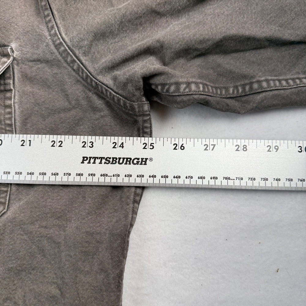 Woolrich Mens Large Brown Canvas Work Shirt Long Sleeve Button Down Utility L - Picture 4 of 6